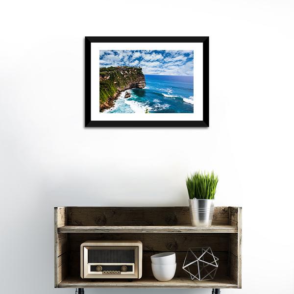 Bali Uluwatu Cliff Canvas Wall Art-1 Piece-Framed Print-20" x 16"-Tiaracle