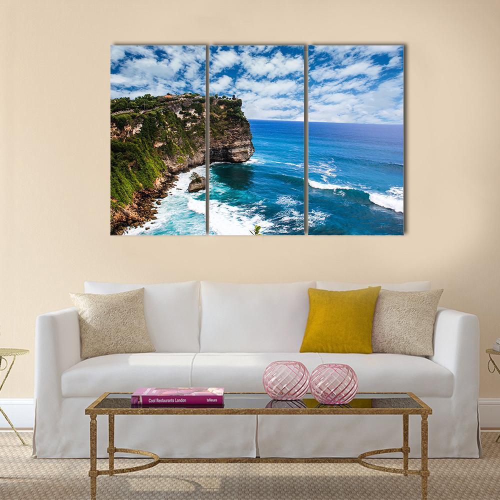 Bali Uluwatu Cliff Canvas Wall Art-3 Horizontal-Gallery Wrap-37" x 24"-Tiaracle