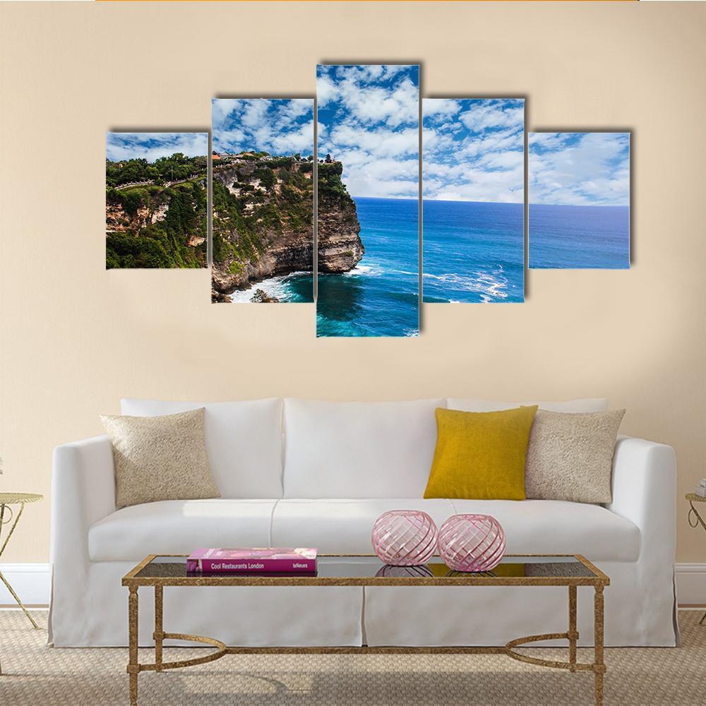 Bali Uluwatu Cliff Canvas Wall Art-5 Star-Gallery Wrap-62" x 32"-Tiaracle