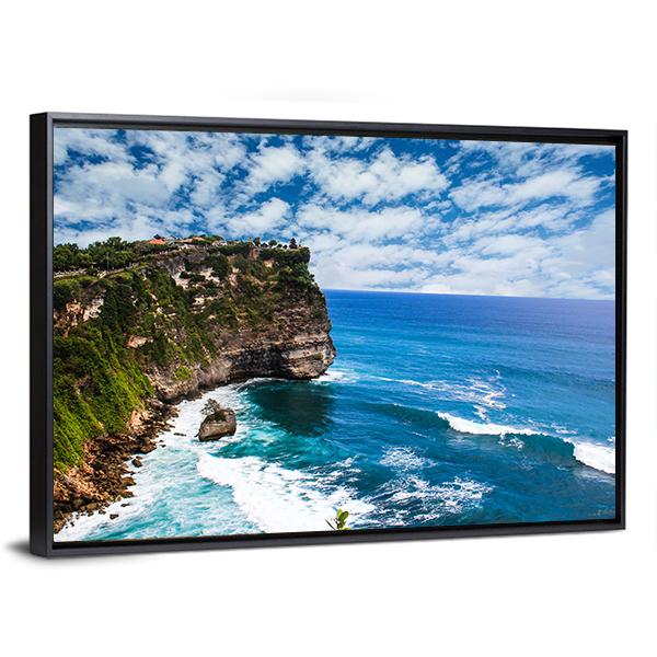 Bali Uluwatu Cliff Canvas Wall Art-3 Horizontal-Gallery Wrap-25" x 16"-Tiaracle