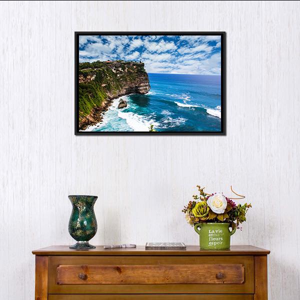Bali Uluwatu Cliff Canvas Wall Art-1 Piece-Floating Frame-24" x 16"-Tiaracle