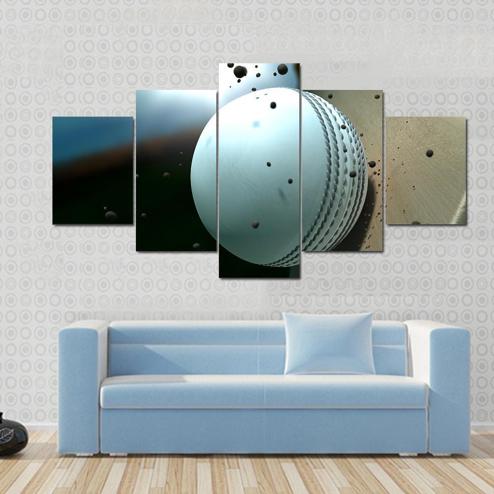 Ball Hitting Bat Canvas Wall Art-5 Star-Gallery Wrap-62&quot; x 32&quot;-Tiaracle
