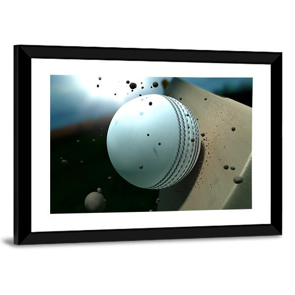 Ball Hitting Bat Canvas Wall Art-3 Horizontal-Gallery Wrap-25&quot; x 16&quot;-Tiaracle