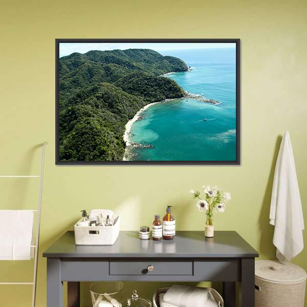Ballena Bay Costa Rica Canvas Wall Art-1 Piece-Floating Frame-24" x 16"-Tiaracle