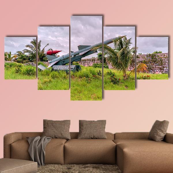 Ballistic Missile Canvas Wall Art-5 Star-Gallery Wrap-62&quot; x 32&quot;-Tiaracle