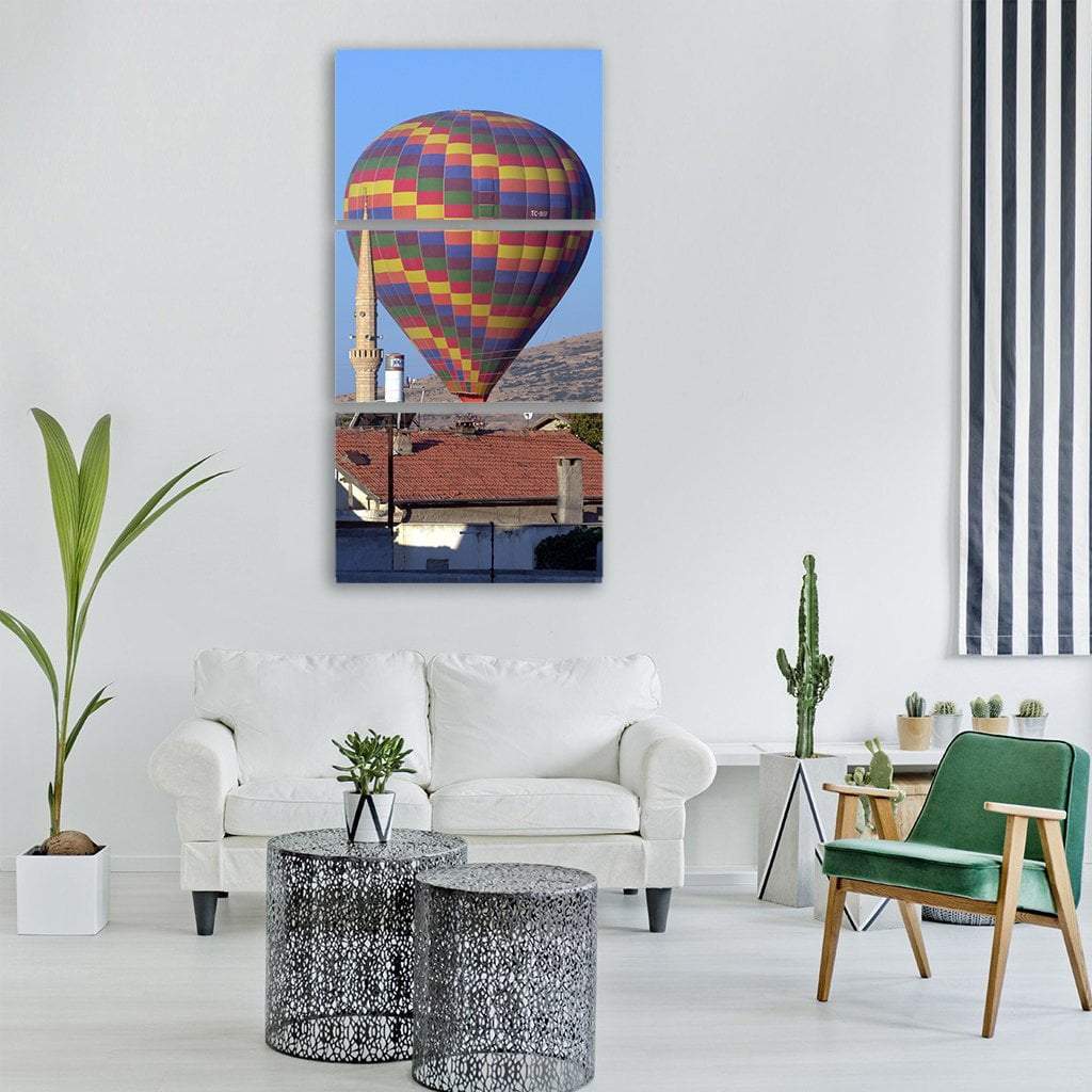 Ballooning Sky In Turkey Vertical Canvas Wall Art-3 Vertical-Gallery Wrap-12" x 25"-Tiaracle