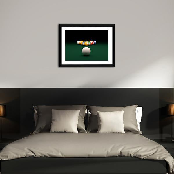 Balls On Billiards Green Table Canvas Wall Art-3 Horizontal-Gallery Wrap-25&quot; x 16&quot;-Tiaracle