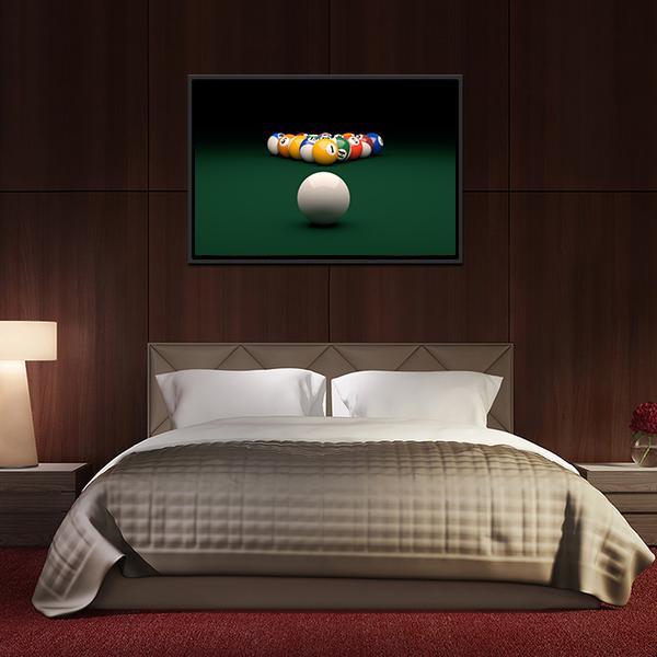 Balls On Billiards Green Table Canvas Wall Art-5 Horizontal-Gallery Wrap-22" x 12"-Tiaracle