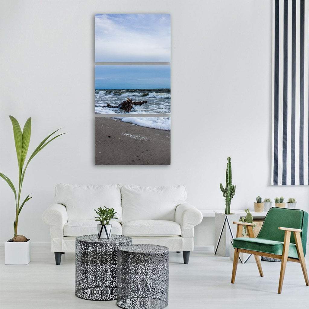 Baltic Sea Beach Vertical Canvas Wall Art-3 Vertical-Gallery Wrap-12" x 25"-Tiaracle