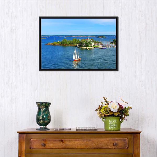 Baltic Sea In Helsinki Finland Panoramic Canvas Wall Art-1 Piece-36" x 12"-Tiaracle