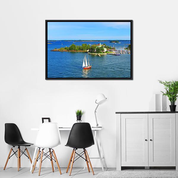 Baltic Sea In Helsinki Finland Panoramic Canvas Wall Art-1 Piece-36" x 12"-Tiaracle