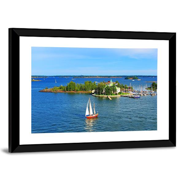 Baltic Sea In Helsinki Finland Panoramic Canvas Wall Art-1 Piece-36" x 12"-Tiaracle