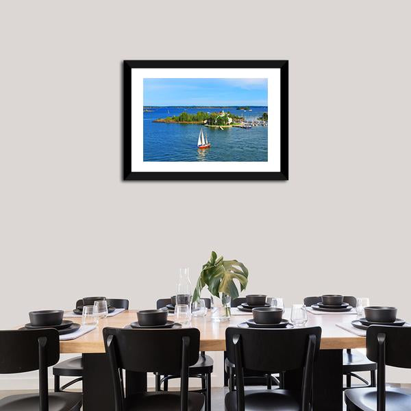 Baltic Sea In Helsinki Finland Panoramic Canvas Wall Art-1 Piece-36" x 12"-Tiaracle