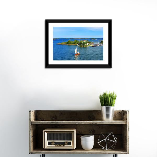 Baltic Sea In Helsinki Finland Panoramic Canvas Wall Art-1 Piece-36" x 12"-Tiaracle