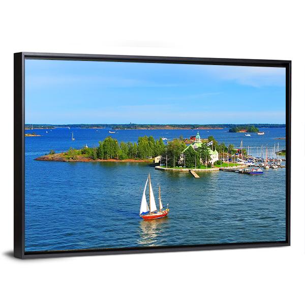 Baltic Sea In Helsinki Finland Panoramic Canvas Wall Art-1 Piece-36" x 12"-Tiaracle