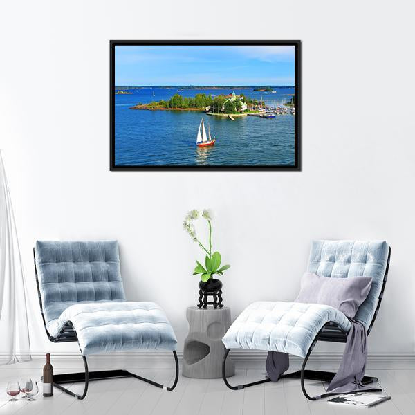 Baltic Sea In Helsinki Finland Panoramic Canvas Wall Art-1 Piece-36" x 12"-Tiaracle