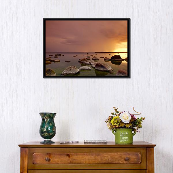 Baltic Sea In Tallinn Canvas Wall Art-3 Horizontal-Gallery Wrap-25" x 16"-Tiaracle