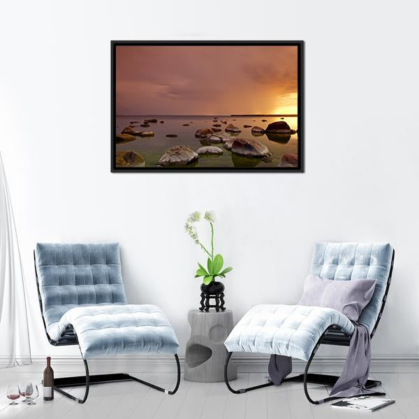 Baltic Sea In Tallinn Canvas Wall Art-1 Piece-Floating Frame-24" x 16"-Tiaracle
