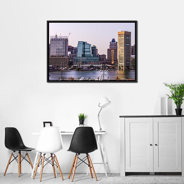 Baltimore Cityscape Skyline Panoramic Canvas Wall Art-1 Piece-36" x 12"-Tiaracle