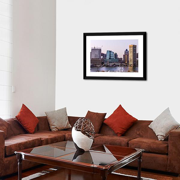 Baltimore Cityscape Skyline Panoramic Canvas Wall Art-1 Piece-36" x 12"-Tiaracle