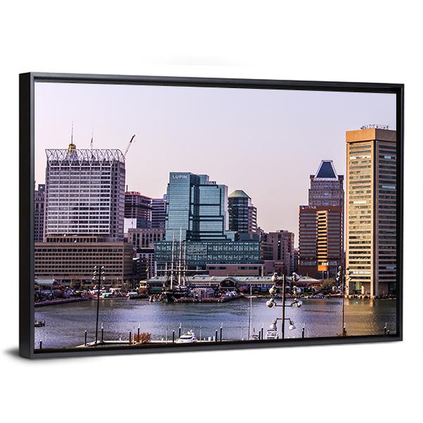 Baltimore Cityscape Skyline Panoramic Canvas Wall Art-1 Piece-36" x 12"-Tiaracle
