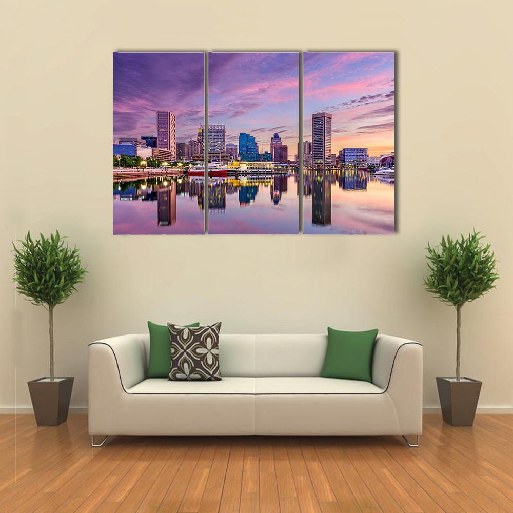 Maryland Skyline Canvas Wall Art-3 Horizontal-Gallery Wrap-37" x 24"-Tiaracle