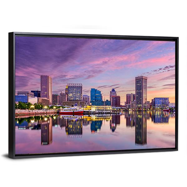 Maryland Skyline Canvas Wall Art-3 Horizontal-Gallery Wrap-25" x 16"-Tiaracle