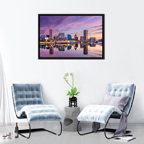 Maryland Skyline Canvas Wall Art-3 Horizontal-Gallery Wrap-25" x 16"-Tiaracle