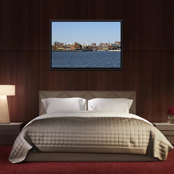 Baltimore Seascape With City View Panoramic Canvas Wall Art-1 Piece-36" x 12"-Tiaracle