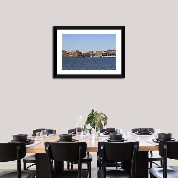 Baltimore Seascape With City View Panoramic Canvas Wall Art-1 Piece-36" x 12"-Tiaracle