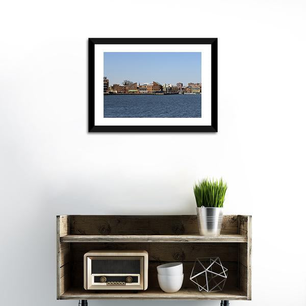 Baltimore Seascape With City View Panoramic Canvas Wall Art-1 Piece-36" x 12"-Tiaracle