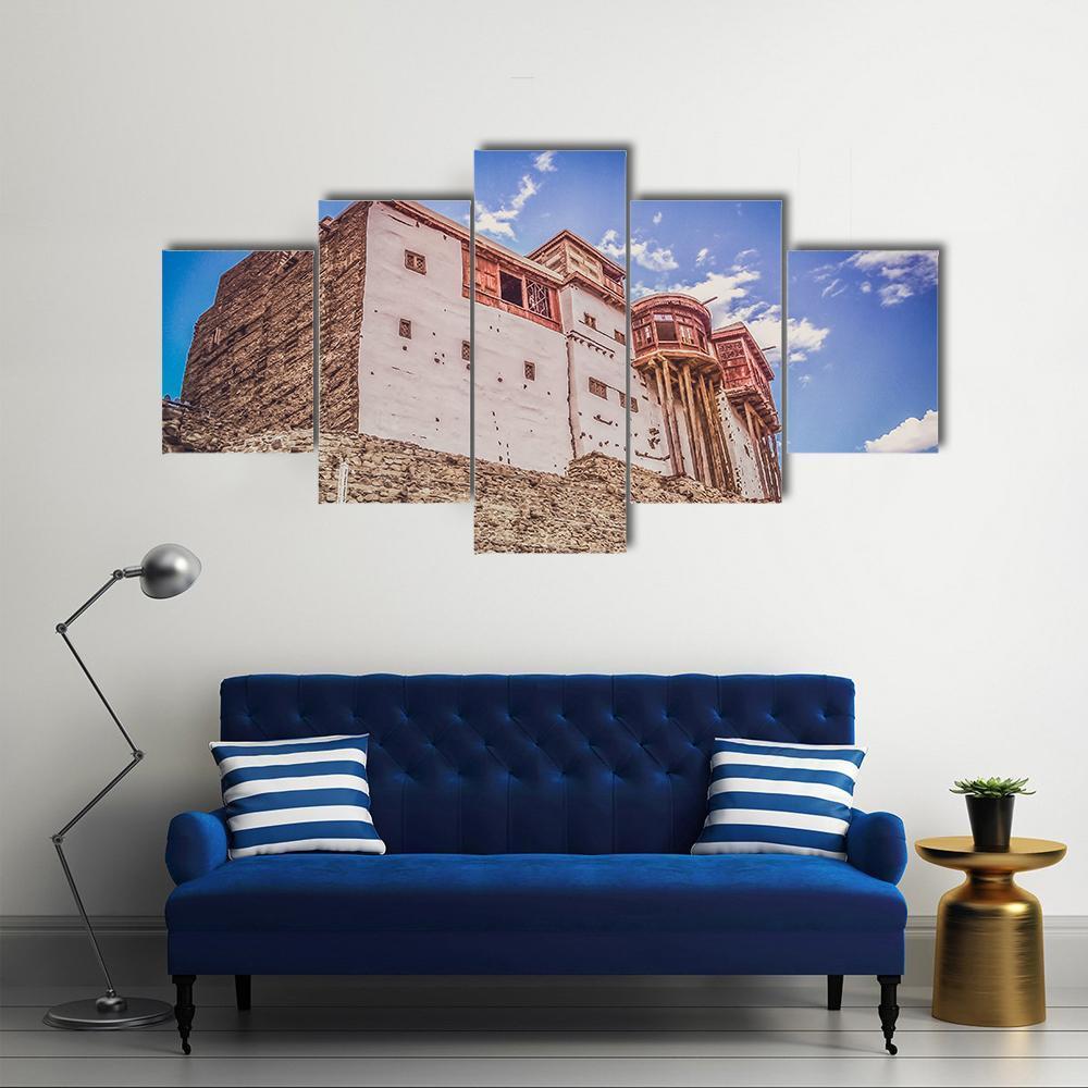 Baltit Fort In Hunza Canvas Wall Art-5 Star-Gallery Wrap-62" x 32"-Tiaracle