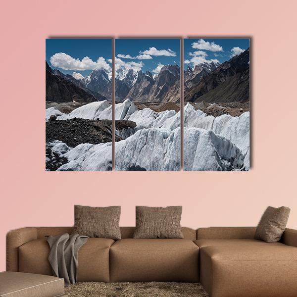 Baltoro Glacier Landscape Canvas Wall Art-3 Horizontal-Gallery Wrap-37" x 24"-Tiaracle