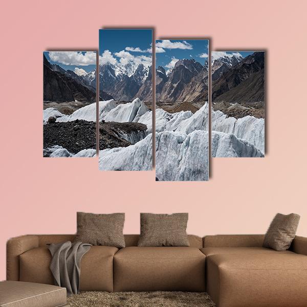 Baltoro Glacier Landscape Canvas Wall Art-4 Pop-Gallery Wrap-50&quot; x 32&quot;-Tiaracle