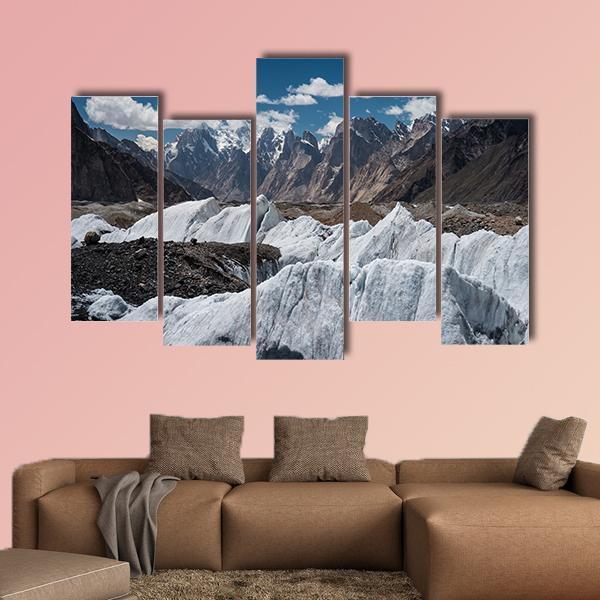 Baltoro Glacier Landscape Canvas Wall Art-5 Pop-Gallery Wrap-47&quot; x 32&quot;-Tiaracle