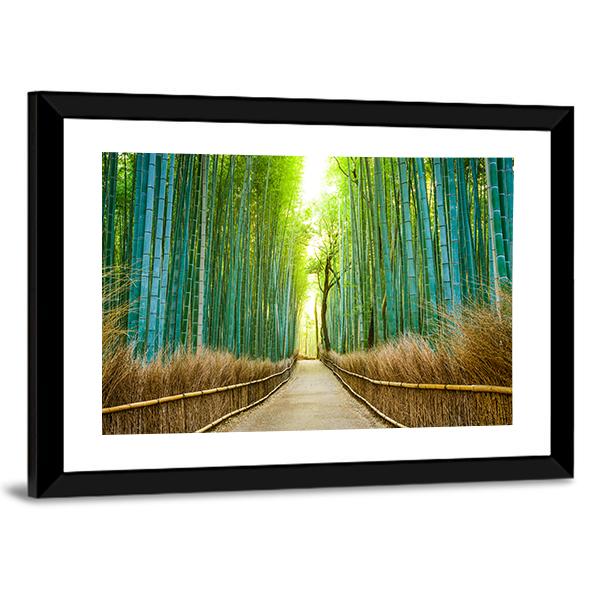 Bamboo Forest In Kyoto Canvas Wall Art-3 Horizontal-Gallery Wrap-25&quot; x 16&quot;-Tiaracle