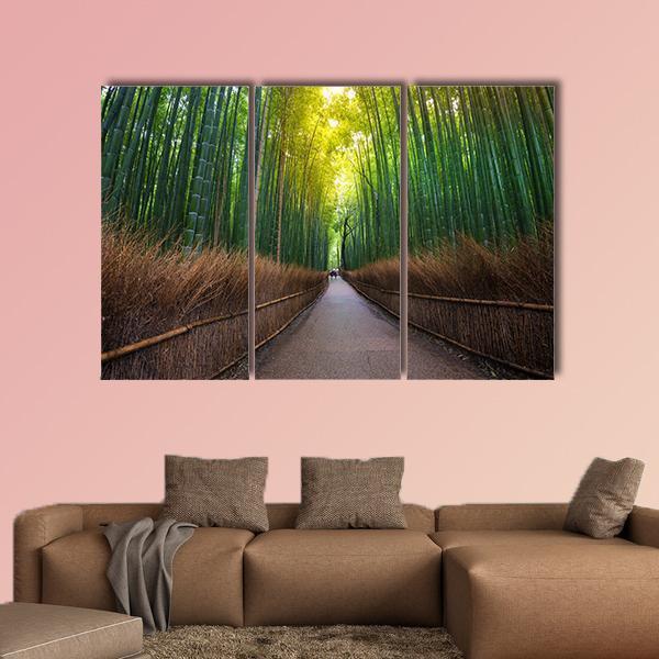 Bamboo Forest Japan Canvas Wall Art-3 Horizontal-Gallery Wrap-37&quot; x 24&quot;-Tiaracle