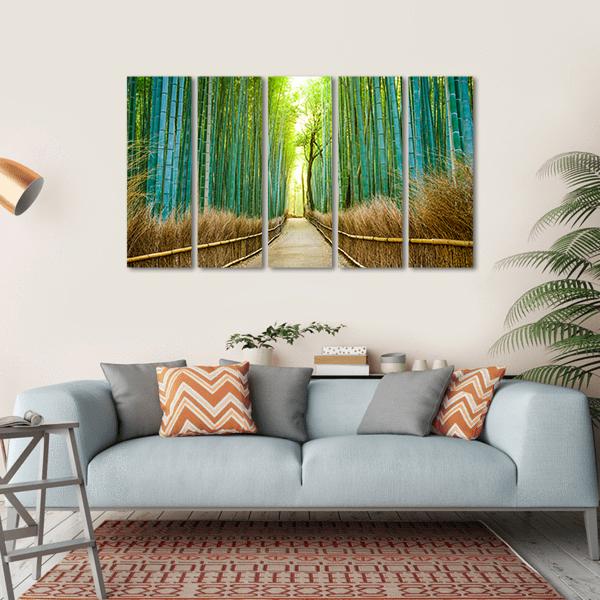 Bamboo Forest In Kyoto Canvas Wall Art-5 Horizontal-Gallery Wrap-22" x 12"-Tiaracle