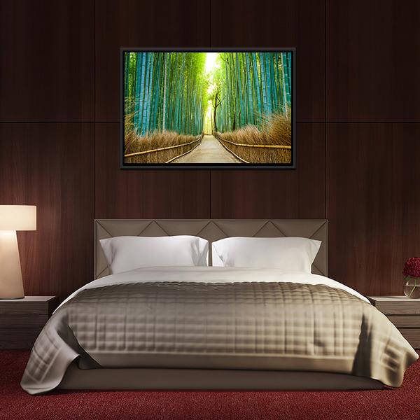 Bamboo Forest In Kyoto Panoramic Canvas Wall Art-1 Piece-36" x 12"-Tiaracle