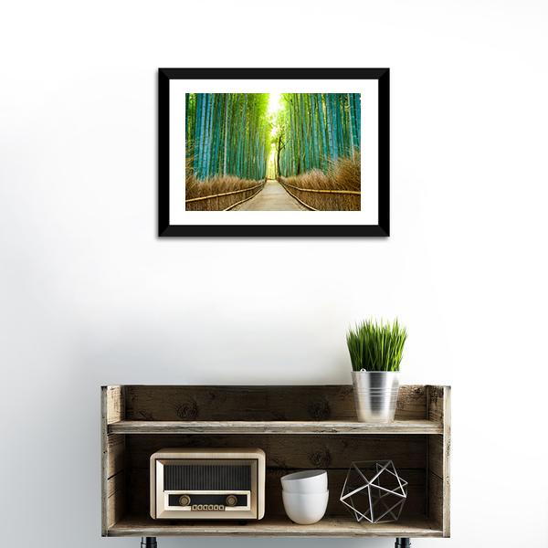 Bamboo Forest In Kyoto Panoramic Canvas Wall Art-1 Piece-36" x 12"-Tiaracle