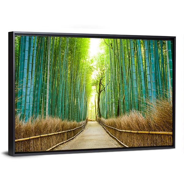 Bamboo Forest In Kyoto Panoramic Canvas Wall Art-1 Piece-36" x 12"-Tiaracle
