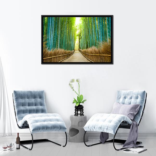 Bamboo Forest In Kyoto Panoramic Canvas Wall Art-1 Piece-36" x 12"-Tiaracle