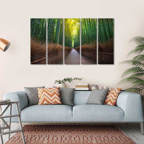 Bamboo Forest Japan Canvas Wall Art-5 Horizontal-Gallery Wrap-22" x 12"-Tiaracle