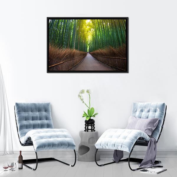 Bamboo Forest Japan Canvas Wall Art-5 Horizontal-Gallery Wrap-22" x 12"-Tiaracle