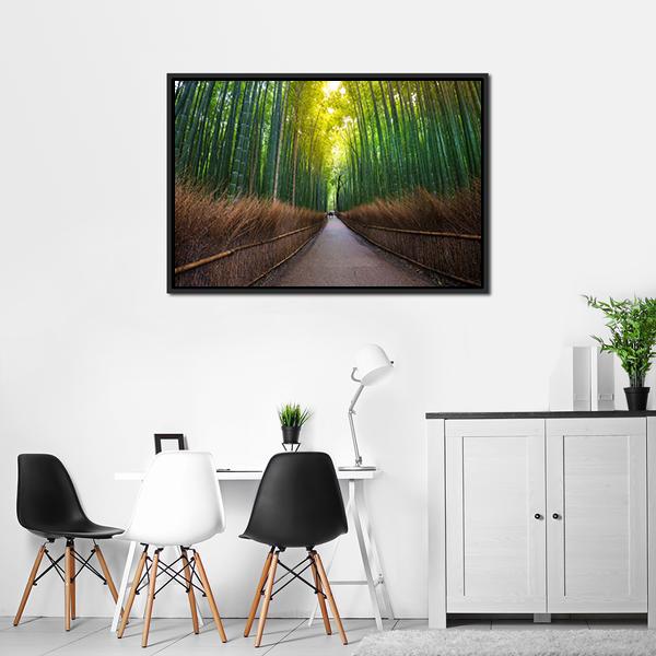 Bamboo Forest Japan Canvas Wall Art-5 Horizontal-Gallery Wrap-22" x 12"-Tiaracle