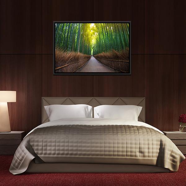 Bamboo Forest Japan Canvas Wall Art-5 Horizontal-Gallery Wrap-22" x 12"-Tiaracle