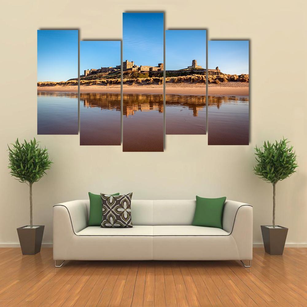 Bamburgh Castle Canvas Wall Art-5 Pop-Gallery Wrap-47" x 32"-Tiaracle