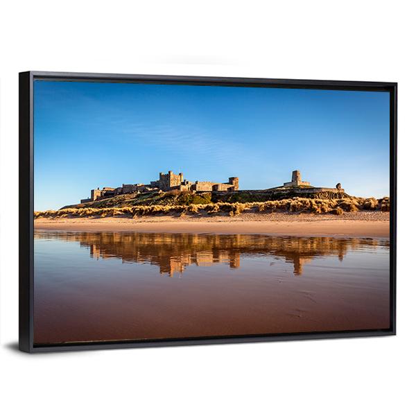 Bamburgh Castle Canvas Wall Art-3 Horizontal-Gallery Wrap-25" x 16"-Tiaracle