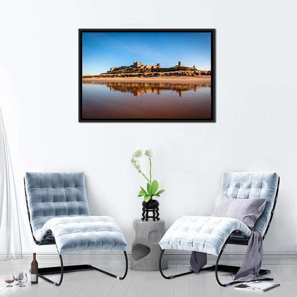 Bamburgh Castle Canvas Wall Art-3 Horizontal-Gallery Wrap-25" x 16"-Tiaracle