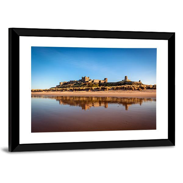 Bamburgh Castle Canvas Wall Art-3 Horizontal-Gallery Wrap-25" x 16"-Tiaracle